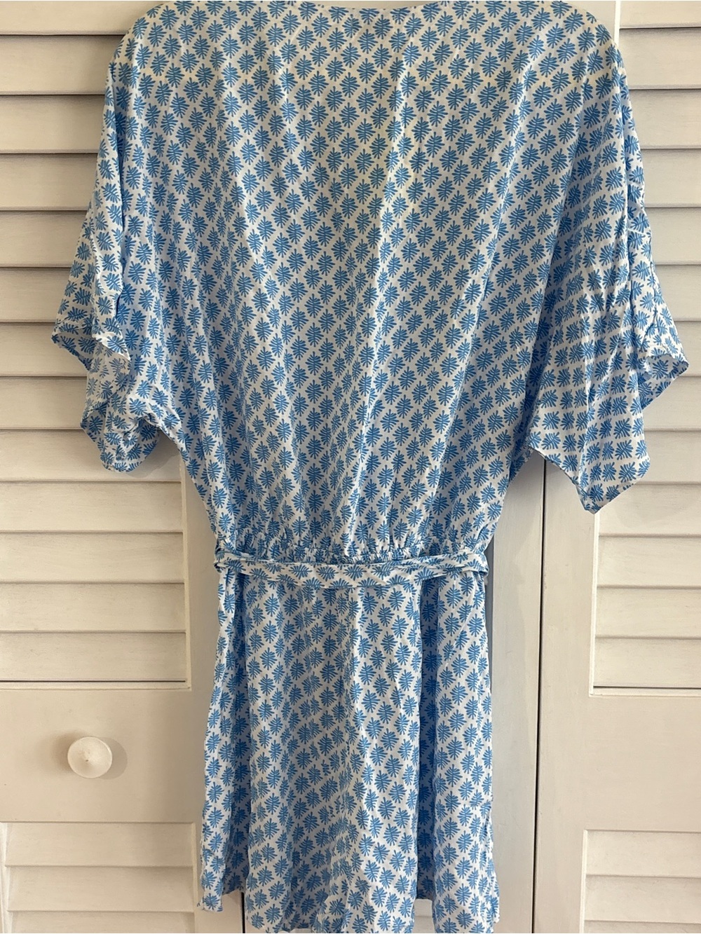 Cupshe Perspective Ornate Romper Blue and White Print Wrap Bust Shorts Romper S - Picture 15 of 15